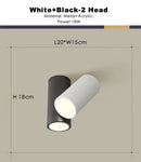 Modern white square dimmable ceiling spot light living room