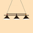 DecorBites™ 3-Head Conical Metallic Billiard Light - Indoor Island Lighting Fixture in Black/Red/Blue