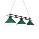 DecorBites™ 3-Head Conical Metallic Billiard Light - Indoor Island Lighting Fixture in Black/Red/Blue