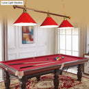 DecorBites™ 3-Head Conical Metallic Billiard Light - Indoor Island Lighting Fixture in Black/Red/Blue