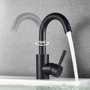 Modern brushed stainless steel bathroom sink faucet