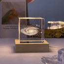 Decorbites 3d moon solar galaxy glass cube bedroom night light