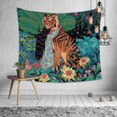 Decorbites 3d print tiger linen blanket bedroom soft warm throw