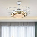 Modern geometric gold led ceiling fan – living room dimmable light
