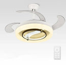 Modern white retractable fan chandelier bedroom ceiling fan