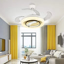 Modern white retractable fan chandelier bedroom ceiling fan