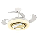 Modern white retractable fan chandelier bedroom ceiling fan