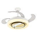Modern white retractable fan chandelier bedroom ceiling fan