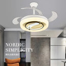 Modern white retractable fan chandelier bedroom ceiling fan
