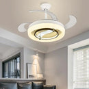 Modern white retractable fan chandelier bedroom ceiling fan
