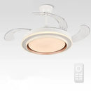 Modern white ceiling fan with led lights and remote control bedroom