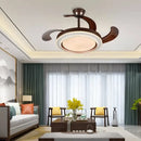 Modern white ceiling fan with led lights and remote control bedroom