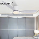 Modern black & white ceiling fan with led light & remote control bedroom