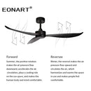 Modern black & dark brown ceiling fan with remote control living room