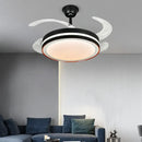 Modern black & white ceiling fan with led light and remote control