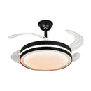 Modern black & white ceiling fan with led light and remote control