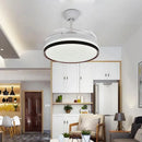 Modern black & white ceiling fan with led light and remote control
