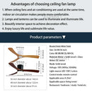 Modern black & white wooden led dc ceiling fan bedroom light