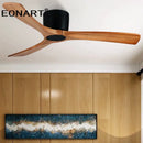Modern black & white wooden led dc ceiling fan bedroom light