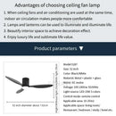 DecorBites™ 52" Black DC Ceiling Fan, Remote Control, No Light