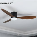 Modern black & white ceiling fan with led light – living room remote