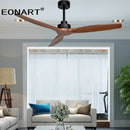 Black & white wood ceiling fan with led light & remote – living room