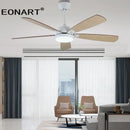 Modern black & white led ceiling fan with wood blades bedroom