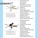 Modern black & white led ceiling fan with wood blades bedroom