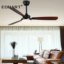 Modern black & white led ceiling fan with wood blades bedroom