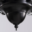 Luxury black crystal ceiling fan with wood blades living room remote