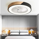Modern wood & black ceiling fan light bedroom led fan