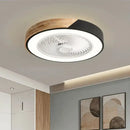 Modern wood & black ceiling fan light bedroom led fan