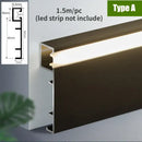 DecorBites™ 5cm LED Aluminium Profile Baseboard for Surface Mounted Linear Lighting
