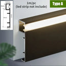 DecorBites™ 5cm LED Aluminium Profile Baseboard for Surface Mounted Linear Lighting