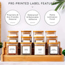 DecorBites™ 5oz Glass Jars Set with Bamboo Lids for Tea Coffee Beans Storage