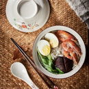 DecorBites™ 6.5inch Retro Ceramic Ramen Bowl Set with Lid, Chopsticks, and Spoons