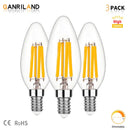 Clear dimmable candle flame effect led bulb dining room light
