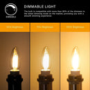 Clear dimmable candle flame effect led bulb dining room light
