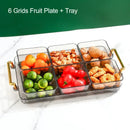 DecorBites™ 6-Grid Divided Fruit Plate Snack Dish Dry Fruit Tray Light Luxury Tray