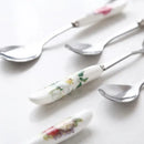 DecorBites™ 6-Piece Coffee Spoon Set, European Bone China & Stainless Steel Tableware