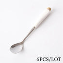 DecorBites™ 6-Piece Coffee Spoon Set, European Bone China & Stainless Steel Tableware