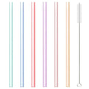 DecorBites™ 6-Piece Reusable Silicone Straws Set with Cleaning Brush - Eco-Friendly Party Accessories