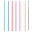 DecorBites™ 6-Piece Reusable Silicone Straws Set with Cleaning Brush - Eco-Friendly Party Accessories