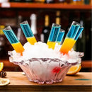 Modern wood and glass tube cocktail glass set dining room decor