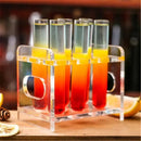 Modern wood and glass tube cocktail glass set dining room decor