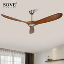 DecorBites™ 60" Industrial Wooden Ceiling Fans Remote Control Ventilateur De Plafond