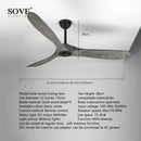 DecorBites™ 60" Solid Wood DC Ceiling Fan with Remote Control