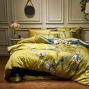 DecorBites™ 600TC Egyptian Cotton Bird Plant Flowers Bedding Set with Digital Printing