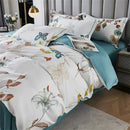 White floral teal 600tc egyptian cotton bedding set bedroom duvet cover