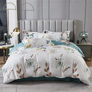 White floral teal 600tc egyptian cotton bedding set bedroom duvet cover